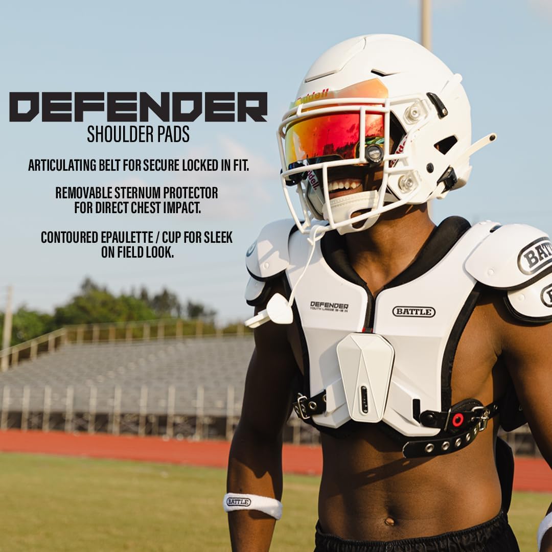 Amazon.com : Battle Sports Defender Football Shoulder Pads with